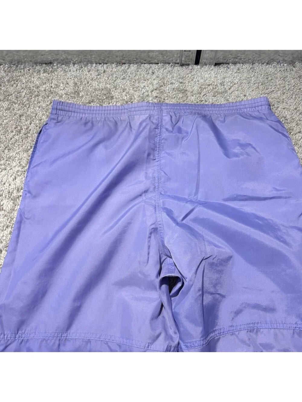 Vintage 90s Nike Nylon Track Pants Womens L Purple Ankle Zip Windbreaker VTG
